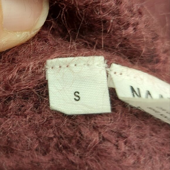 Naadam Mohair Wool Flare Sleeve Turtleneck Sweater Size Small Oversized - Picture 6 of 6